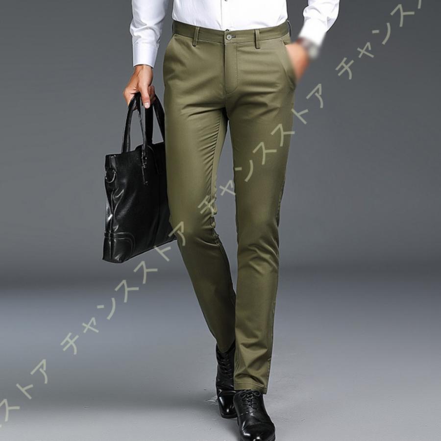 ビジネススラックス 薄手 スリム 春 夏 ストレート メンズ スーツパンツ カジュアルスラックス 日常 通勤 快適な履き心地 ロングパンツ 柔らかい肌触り 細身