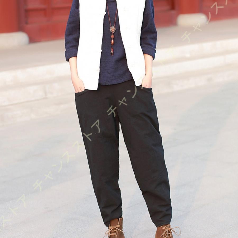 レディース スウェットパンツ ウエストゴム ロングパンツ 中綿パンツ 厚手 黒 無地 ジョガーパンツ スポーツウェア 普段使い お出かけ カジュアル ふんわり 最大50 オフ