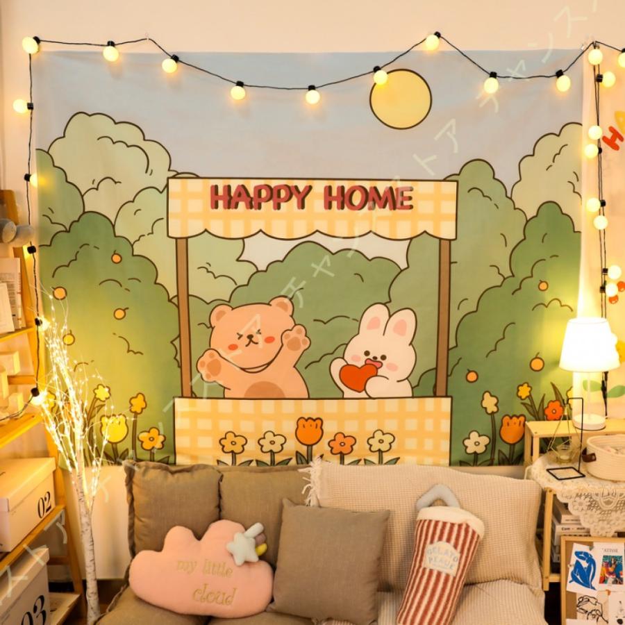 インテリア タペストリー 癒し おしゃれ 動物柄 漫画 簡単 ポスター くま 大きい こども 子供部屋 壁 布 目隠し ファブリックポスター インスタ映え 背景 激安特価