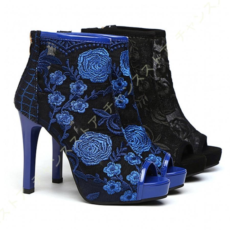 ショートブーツ ドレスブーツ メッシュレース 花柄 サンダル 厚底 11cm 太ヒール レディース サマーブーツ ハイヒール サンダル オープントゥ シューズ 夏 31r Ff3 Sgy038 チャンスストア 通販 Yahoo ショッピング