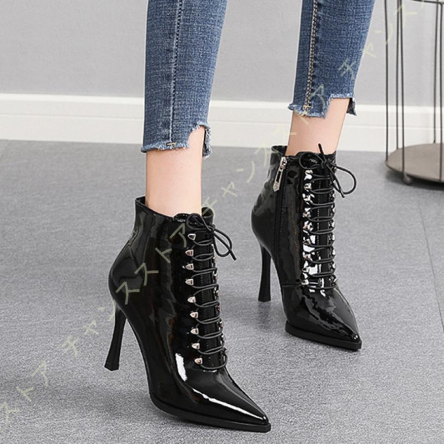 大注目 アンクルブーツ ブーティ ピンヒール ハイヒール 9cm ポインテッドトゥ レディース 靴 おしゃれ レディースシューズ レディースブーツ カジュアル オフィス 特売 Www Aug Mx