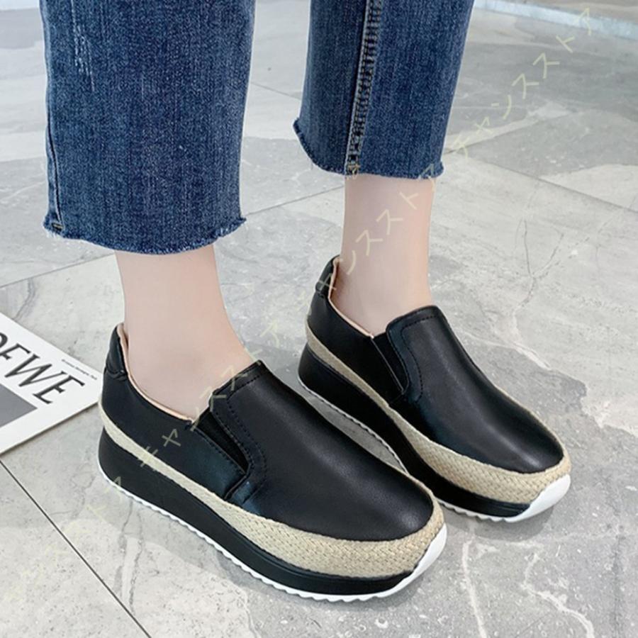 スリッポン レディース 靴 シューズ 厚底スリッポン スニーカー ぺたんこ サイドゴア 春夏 おしゃれ きれいめ 大人 可愛い 大人 カジュアル 黒 白 履きやすい 50w Ewq Xcs21 チャンスストア 通販 Yahoo ショッピング
