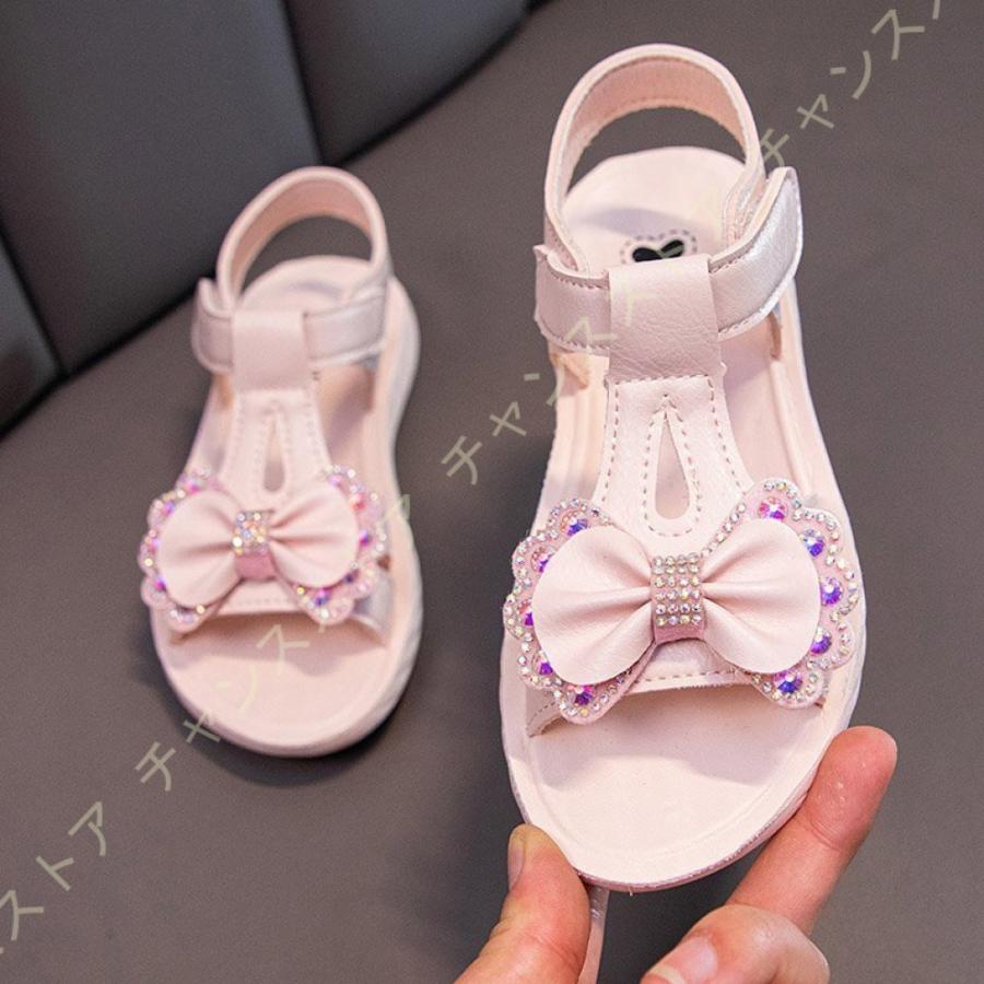 キッズシューズ サンダル ビーチサンダル ぺたんこ 女の子 子供靴 リボン付き おしゃれ スポサン 美脚 良質 スポーツサンダル 可愛い 軽い 柔軟 滑り止め