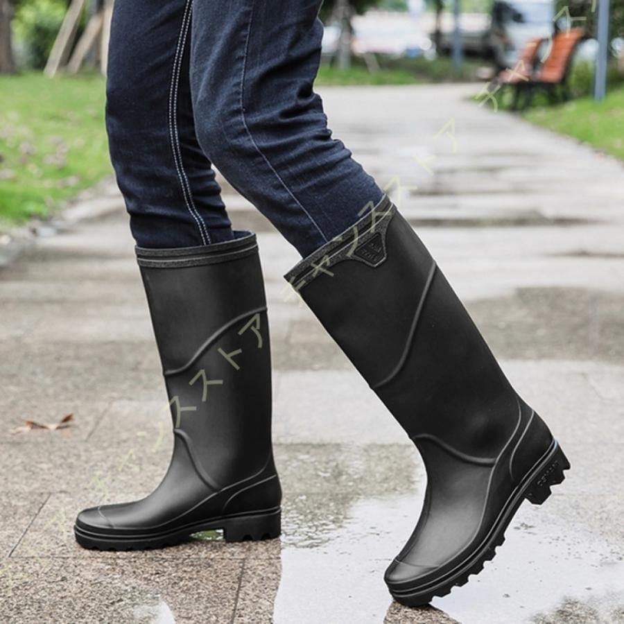 人気商品 ブラック 黒 長靴 メンズ レインブーツ 完全防水 アウトドア キャンプ 雨用 雨 大きいサイズ メンズ ラバーブーツ 靴 長くつ ロング シンプル おしゃれ 雨の日 レインブーツ サイズ 27 5cm
