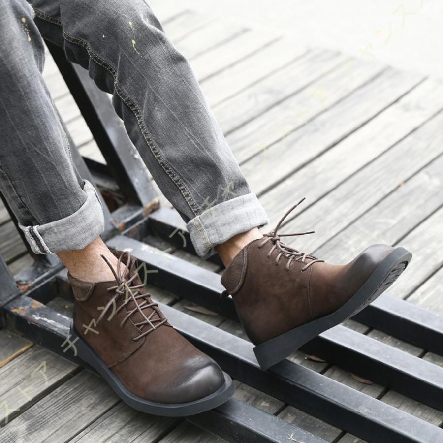 超可爱 滑り止め 耐磨耗性 春夏秋冬 ファッション お手入れ簡単 メンズ ブーツ 柔らかい 大きいサイズ 編み上げ 通気 編み上げブーツ カジュアルブーツ 履きやすい ワークブーツ サイズ 26 5cm Demolition Training