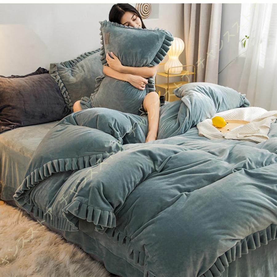 布団カバー4点セット 寝具カバー セット ふとんカバー 北欧風 おしゃれ かわいいセミダブル 掛け布団カバー フリル付き 姫系 和式 封筒式 ボックスシーツ l Ogx jlh チャンスストア 通販 Yahoo ショッピング