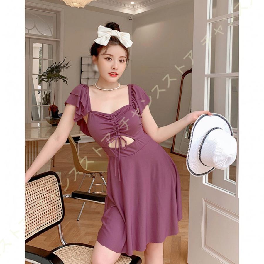 レディース 水着 ワンピース 体型カバー 大人 ミセス 水着 大きいサイズ みずぎ 半袖 フレア パッド付き 水陸両用 水着 ワンピース お腹が隠れる Ngmagelaga 水着 Windowrevival Co Nz