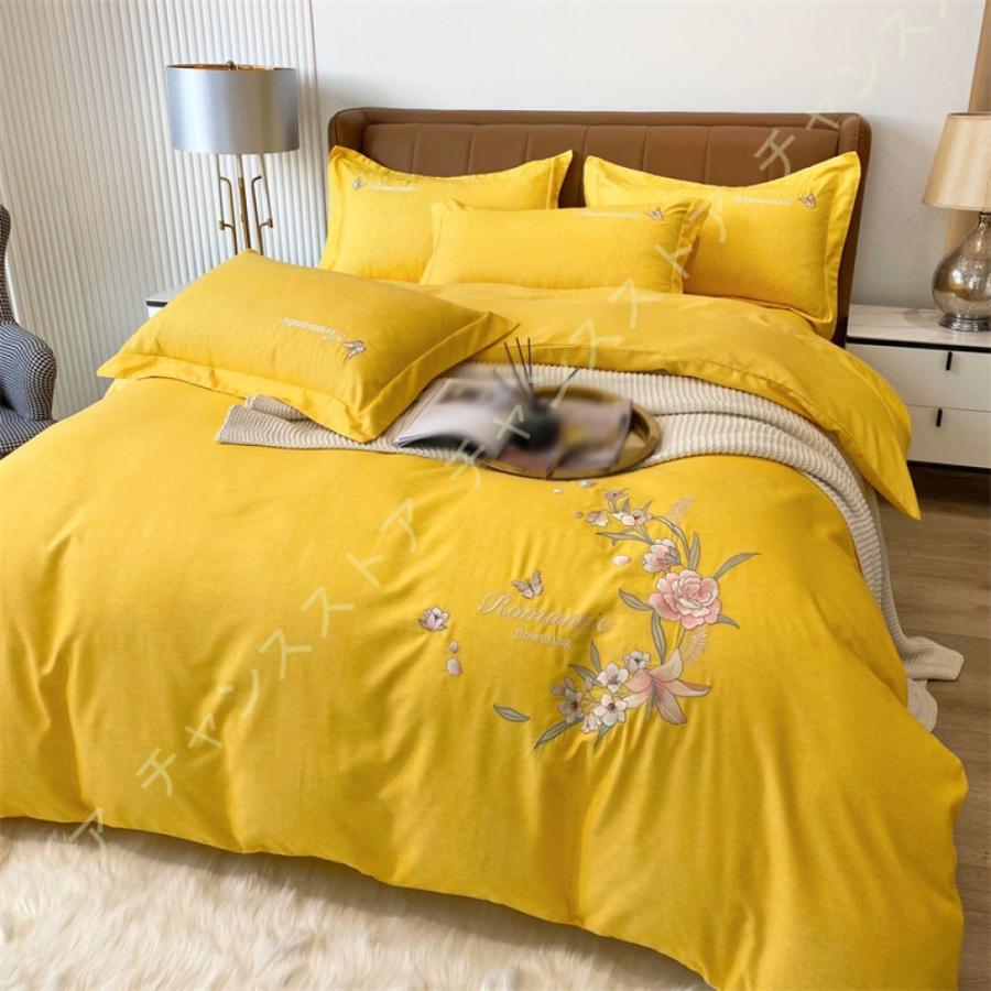 布団カバー 4点セット セミダブル 高級 花柄 寝具布団カバーセット 敷き布団カバー ベッドシート フラットシート 枕カバー 洋式・和式兼用