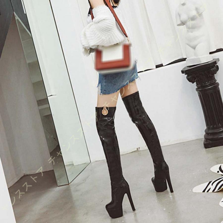 限定価格セール 大きいサイズ ニーハイブーツ レディース 美脚 厚底 ピンヒール 15cm サイハイブーツ 細め ロング ロングブーツ 長靴 秋冬 ハイヒール エナメル おしゃれ お1人様1点限り Raloffshore Com