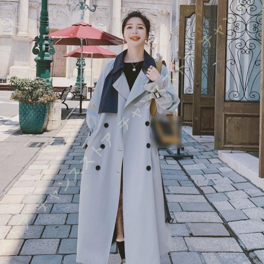 珍しい レディース きれいめ バイカラー ベルト付き ロング丈 チェスターコート ロングコート ラシャコート 通勤 無地 春 冬 ベーシック 大きいサイズ トレンチコート トレンチコート サイズ S Terresrouges Com