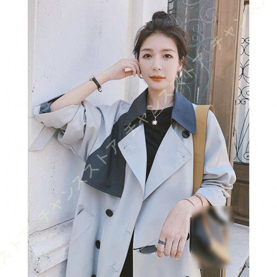 珍しい レディース きれいめ バイカラー ベルト付き ロング丈 チェスターコート ロングコート ラシャコート 通勤 無地 春 冬 ベーシック 大きいサイズ トレンチコート トレンチコート サイズ S Terresrouges Com