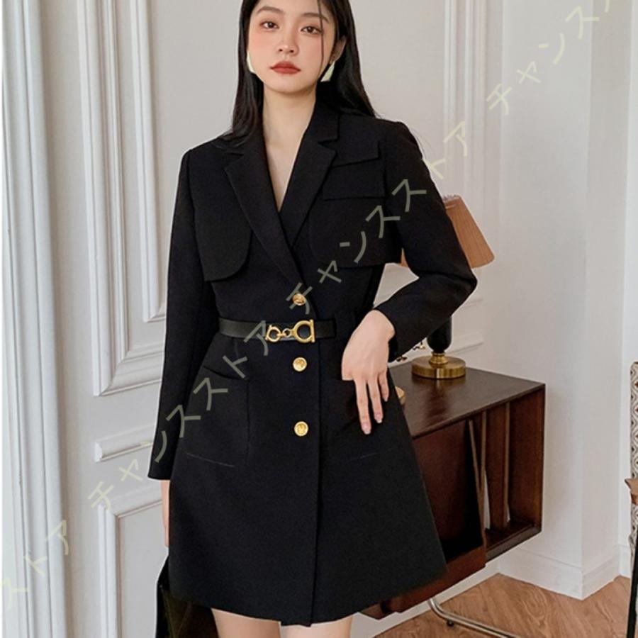 トレンチコート OL ジャケット 春春秋服 aライン ロングアウター ミドル丈 ラペル 軽い 着痩せ スリム ハーフ丈 エレガント レディース 通勤 ファッション 春