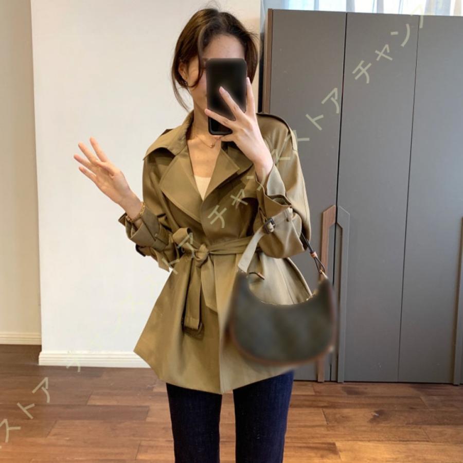 トレンチコート OL ジャケット 春春秋服 aライン ロングアウター ミドル丈 ラペル 軽い 着痩せ スリム ハーフ丈 エレガント レディース 通勤 ファッション 春