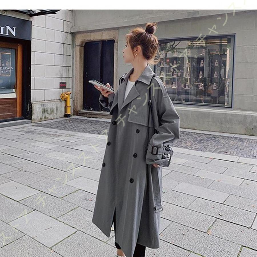 ロングトレンチコート 膝丈 ジャケット レディース コート春秋