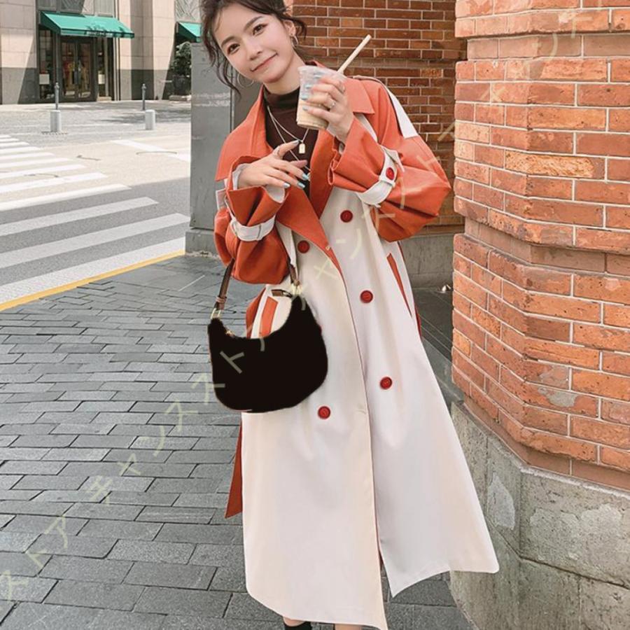 トレンチコート レディース 無地 裏地チェック 大きいサイズ アウター コート トレンチ ロング 春 秋 春 無地 フォーマル ビジネス きれいめ スリム 高見え