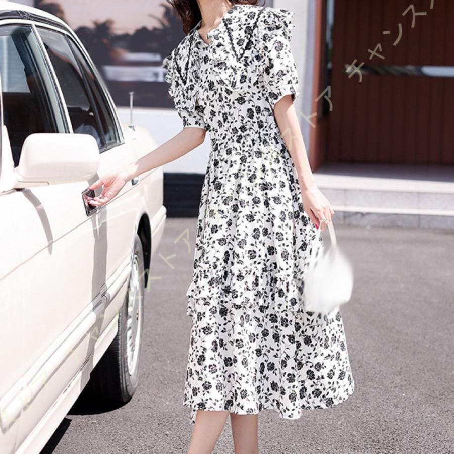 超歓迎 レディース ドレス 韓国ファッション ワンピース 花柄ドレス 半袖 二次会 カジュアル ロングワンピース ドレス ロング 体型カバー きれいめ 上品 ラペル Www Kiro Hedensted Dk