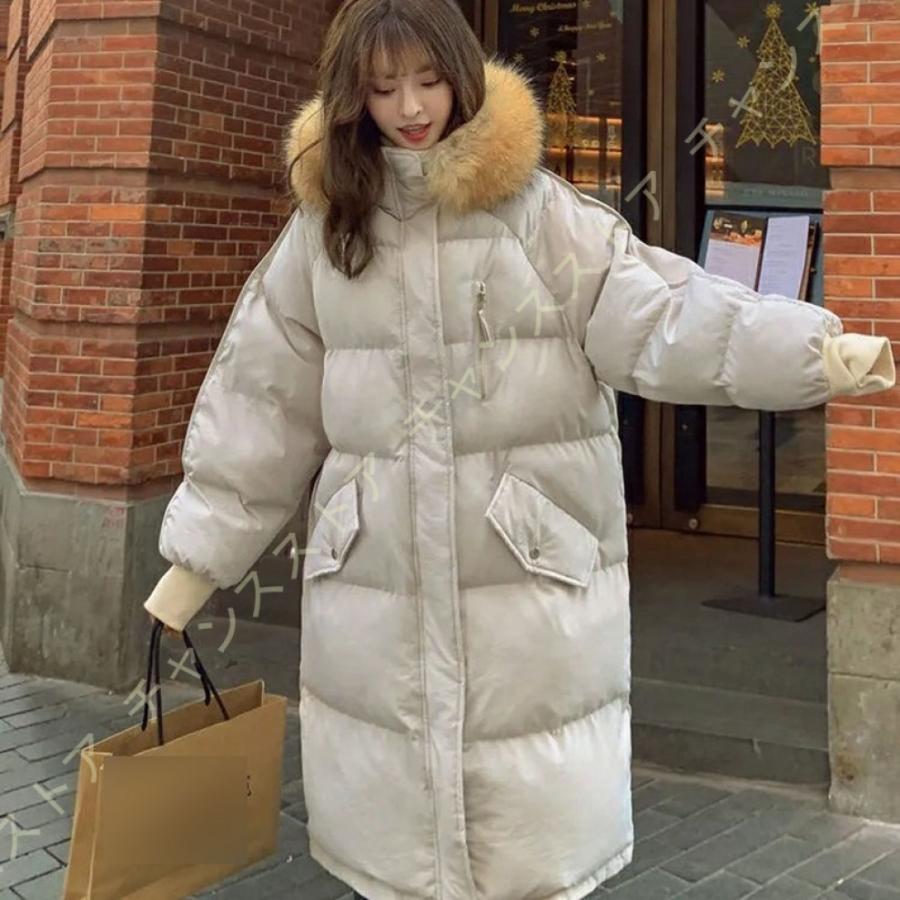 正規品質保証 アウター フード付 レディース ダウンコート ロング ジャンパー 厚手 膝丈 防寒 冬 ダウンコート アウトドア ダウンジャケット ジッパー 無地 上着 ファー付き ダウンコート サイズ M Emrya Com