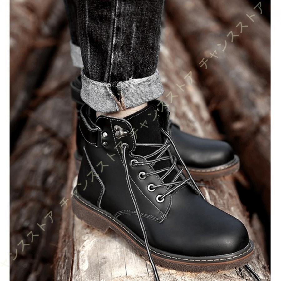 7168円 爆売りセール開催中 ショートブーツ メンズ ブーツ 防滑 男性 メンズブーツ 靴 大きいサイズ オシャレ ファッション ブラック 黒 ワークブーツ 秋 冬 かっこいい 歩きやすい