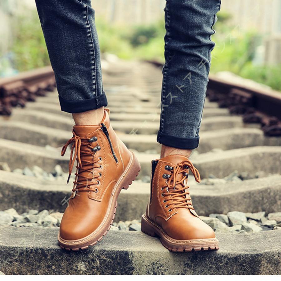 ブーツ メンズブーツ マウンテンブーツ シークレットシューズ ワークブーツ メンズ ショートブーツ ビンテージ 革靴 軽量 ハイカット サイドジップ Nuu F5p 44va4v チャンスストア 通販 Yahoo ショッピング