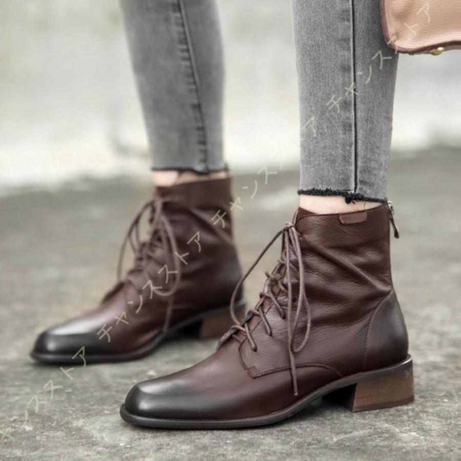ランキング レディース ローヒール 編み上げブーツ レースアップ レディース ローヒール 編み上げブーツ レースアップ 疲れにくい 歩きやすい ブーツ 袴 スクエアトゥ ミドルブーツ 大きいサイズ ショートブーツ ブーツ Affaires Sociales Gouv Cg