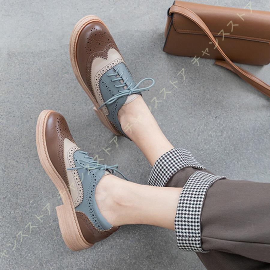 21年最新海外 ローヒール レースアップ 靴 疲れない 痛くない 革靴 おじ靴 レディース オックスフォードシューズ 痛くない 革靴 おじ靴 レディース オックスフォードシューズ パンプス カジュアル 学生靴 おしゃれ 幅広 3e クッション シューズ