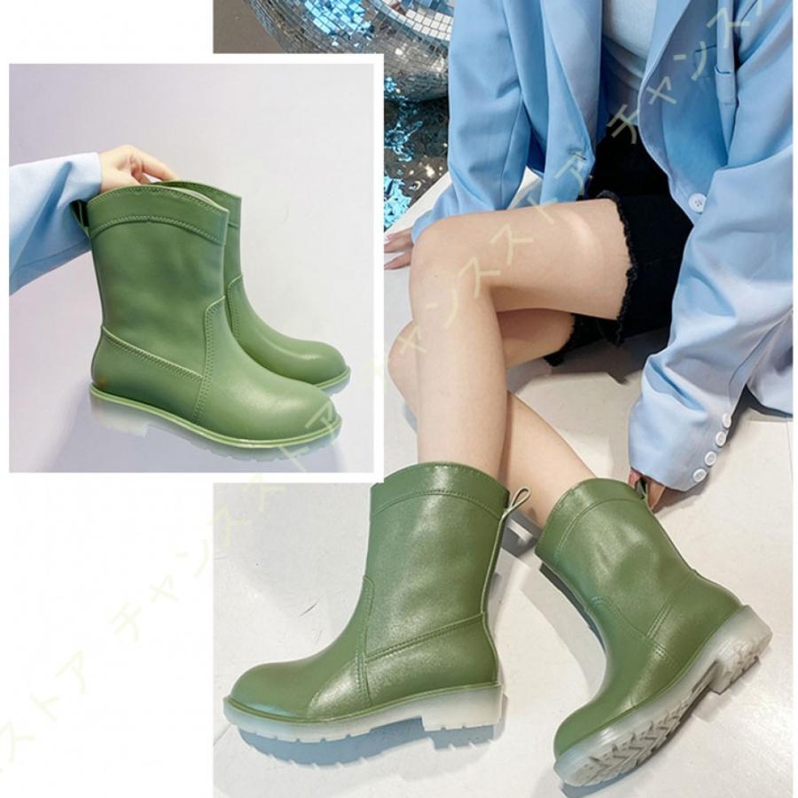レインシューズ レインブーツ レディース 大きいサイズ グリーン 雨 プレゼント 蒸れない 雨の日 軽量 脚長効果 シューズ 雨靴 通勤 アウトドア 靴春 通学 Szn31ekndg ファッション Www Elghoniemy Com