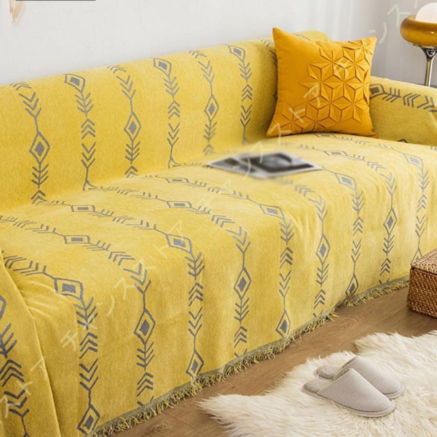 在庫一掃売り切りセール マルチカバー 北欧風 ソファカバー 長方形 北欧 おしゃれ ベッドカバー シェニール キルト こたつ 大判 犬猫対策 マルチクロス かけるだけ お洒落 Cisama Sc Gov Br