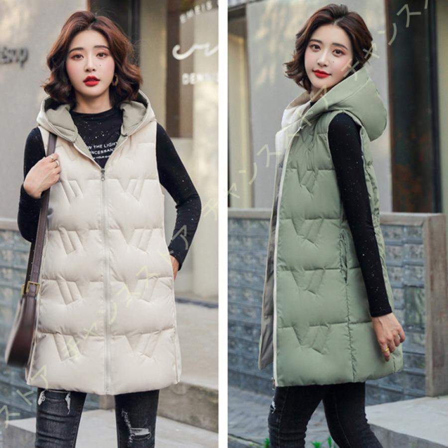 ベスト ダウン レディース 秋冬 フード付き 中綿ベスト カジュアル ロングベスト おしゃれ 綿入れ 体型カバー 着痩せ コート ダウンベスト 袖なし かわいい N8kgfb9fmo Cosbrapim Com Br