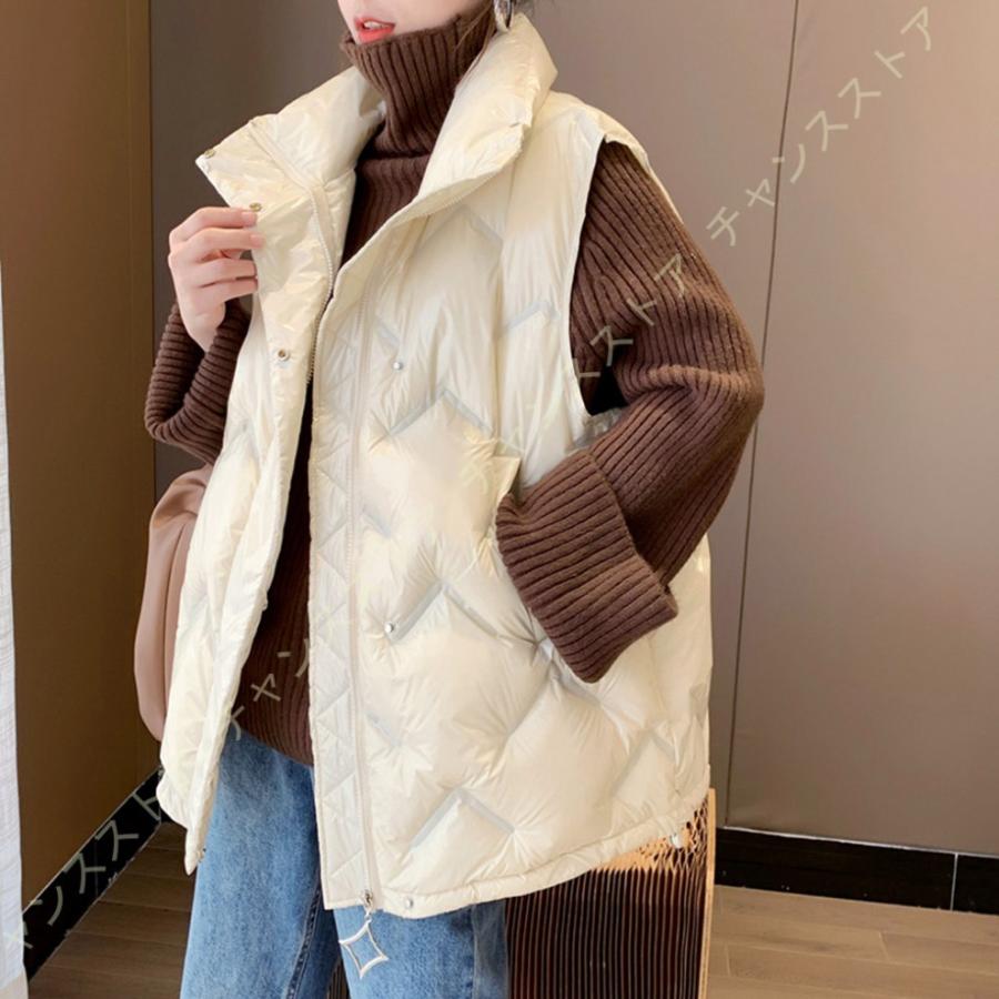 新作入荷 ダウンベスト レディース ライト軽量 防寒 レディース カジュアル 立ち襟 ダウンベスト 防風 暖かい 秋 冬 軽いと薄い 袖なし ダウンジャケット アウター ダウンベスト カラー ライトブルー Acte Paris Org