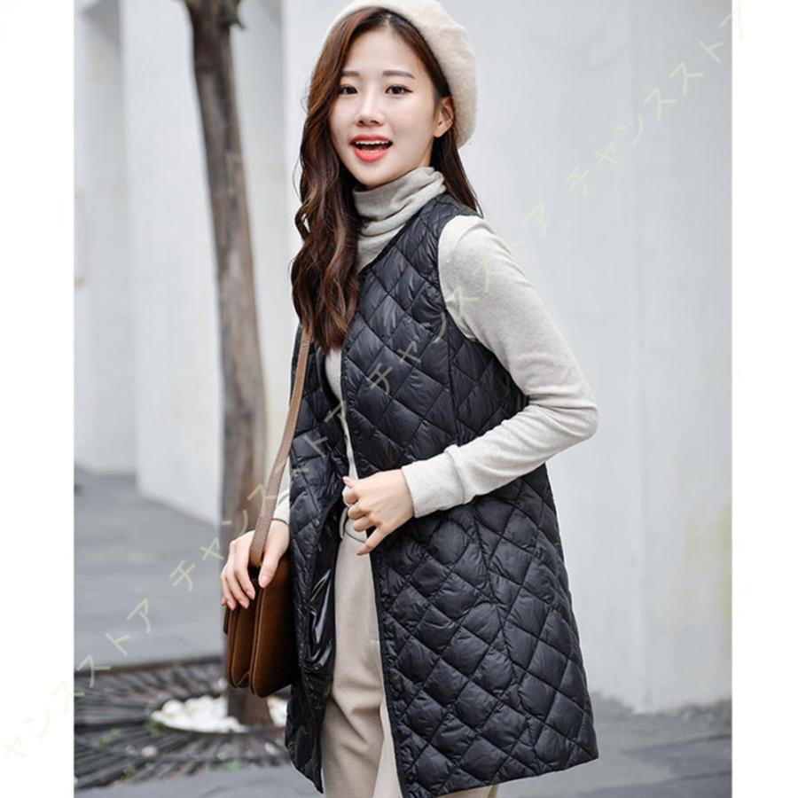 ダウンベスト レディース インナーダウン ロング丈 ラウンドネック ライトダウン おしゃれ 軽量 防風 保温 防寒 撥水 ダウンジャケット ダウンコート S9k K2o Dgr1y チャンスストア 通販 Yahoo ショッピング