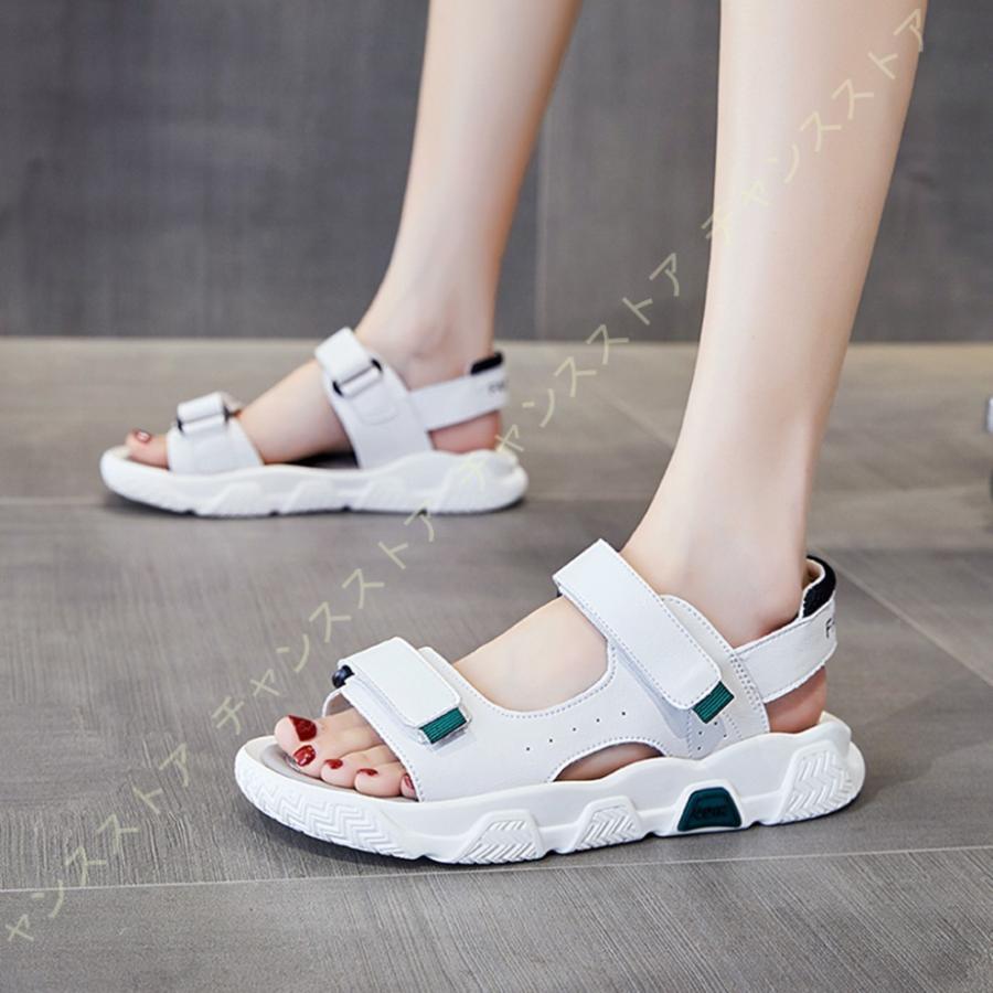 レディース サンダル 夏 厚底靴 スポーツサンダル オープントゥ ぺたんこ 2 5cmヒール カラーマッチング おしゃれ シューズ マジックテープ ハイヒール サボ クロッグ サイズ 23 5cm Blisslife Com