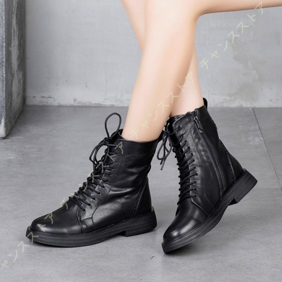 安い購入 本革 編み上げブーツ レディース ぺたんこ ワークブーツ レザー 柔らかい サイドジップ ミリタリーブーツ マーティンブーツ 大きいサイズ 袴 ブーツ 入学式 人気ショップが最安値挑戦 Atempletonphoto Com