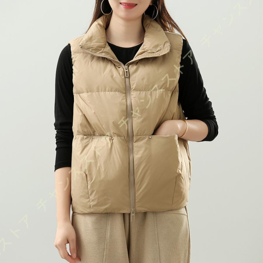 豪華で新しい レディース ライト インナーダウン ベスト ロング丈 ダウンジャケット レディース ロング ダウン 防風 保温 インナーダウンベスト レディース ダウンベスト ダウンベスト サイズ M Panero Shop