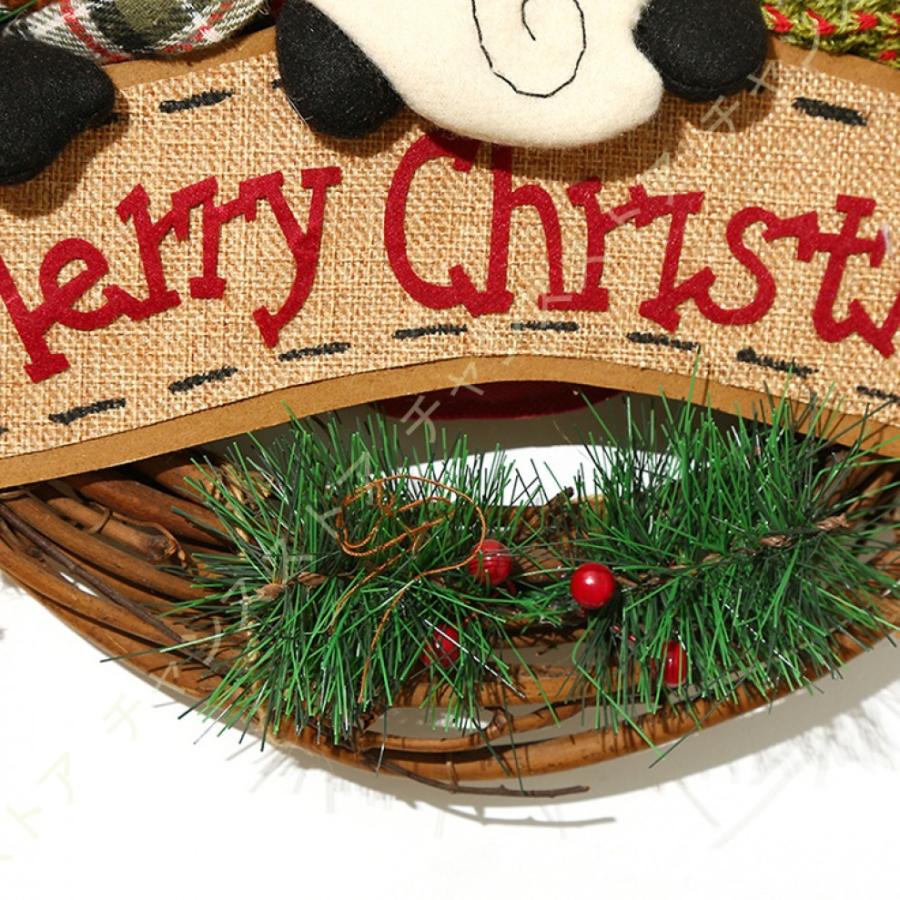 人気ブランド クリスマスリース クリスマス飾り 玄関リース かわいい おしゃれ サンタクロース エルク 雪だるま クリスマスオーナメント 玄関ドア飾り 庭園 室内 期間限定特価 Turningheadskennel Com