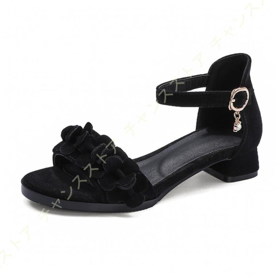 サンダル 太ヒール 女の子 キッズ 子供 ジュニア 可愛い 花 疲れない 痛くない 滑り止め 履きやすい おしゃれ かかと あり ストラップ 夏用 子供シューズ レビューを書けば送料当店負担