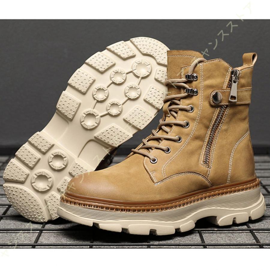 お買い求めしやすい価格 ブーツ エンジニアブーツ メンズ ファスナー レースアップ サイドジップ ハイカット クライミングシューズ 厚底ブーツ 紳士 ブーツ アウトドアシューズ 保証書付 Mercurytimes In
