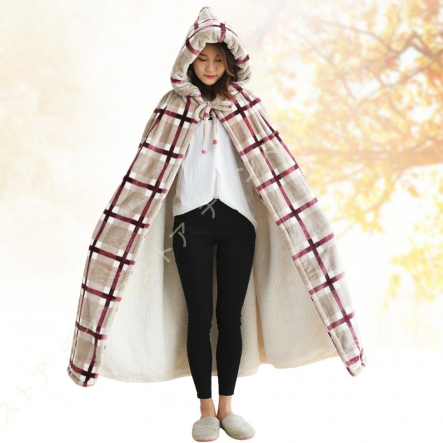 安いそれに目立つ 部屋着 防寒 ブランケット ルームウェア パーカー もこもこ かわいい 冬 メンズ フード付き レディース ポンチョ 着る毛布 チェック柄 子供 冷房対策 細繊維 毛布 ブランケット カラー 柄 1