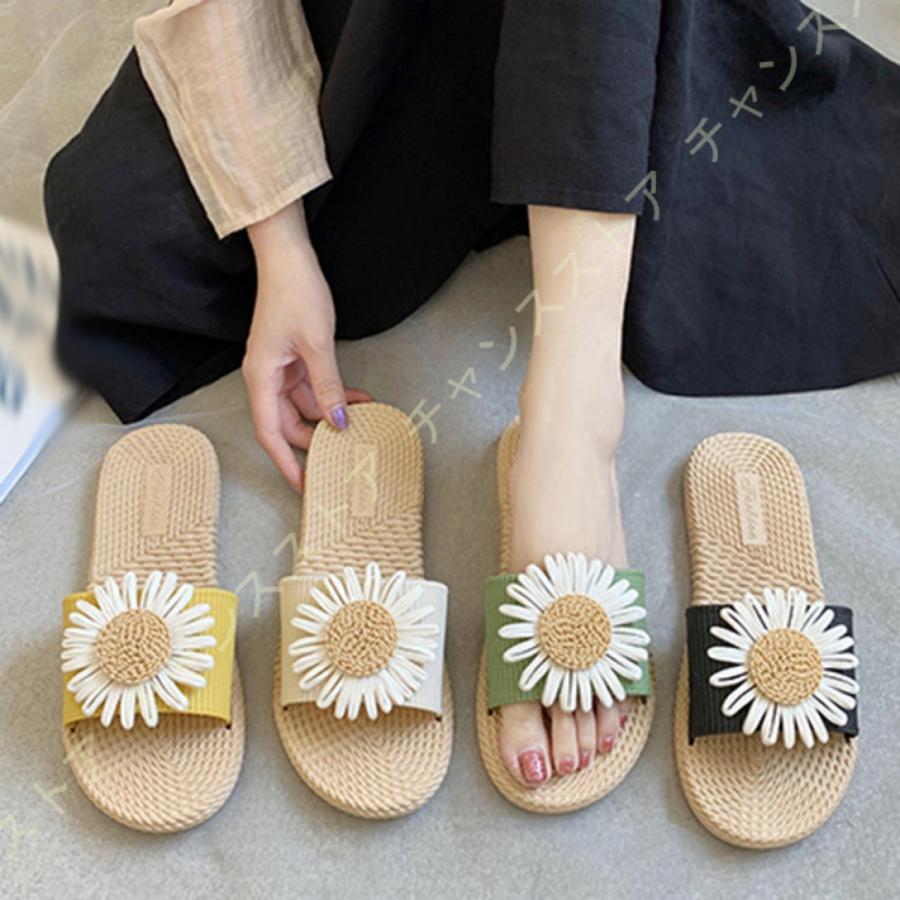 最大69 オフ サンダル レディース ビーサン ミュール ビーチサンダル ペタンコ 歩きやすい 走れる フラット スリッパ 美脚 おしゃれ 花飾り 海 花火大会 大きいサイズ Aynaelda Com