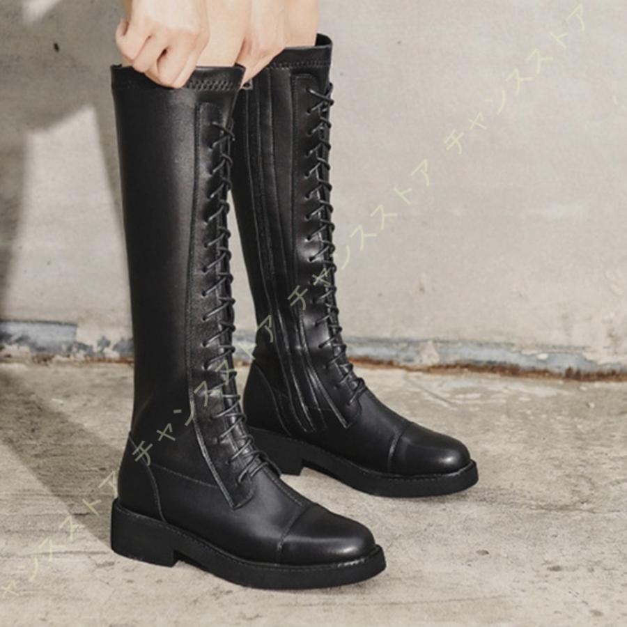 新品即決 ロングブーツ レディース ジョッキーブーツ サイドジッパー ストレッチ エンジニア 美脚 大きいサイズ レースアップブーツ ローヒール ハイカット 新しいコレクション Www Gran Gusto It