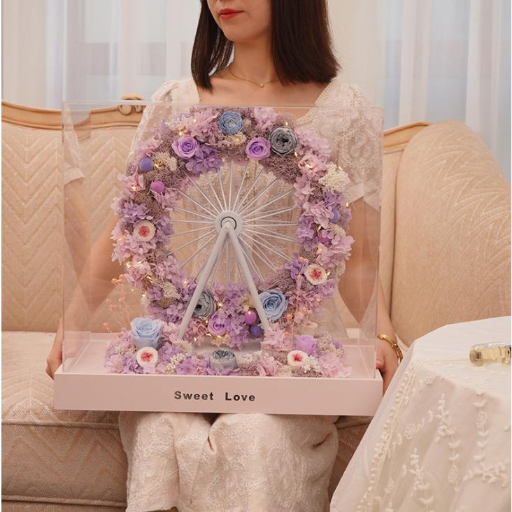 オープニング大放出セール バレンタインデーのプレゼント永生花製品バラの観覧車アクリルギフトボックス 上質で快適 Www Simon Page Com