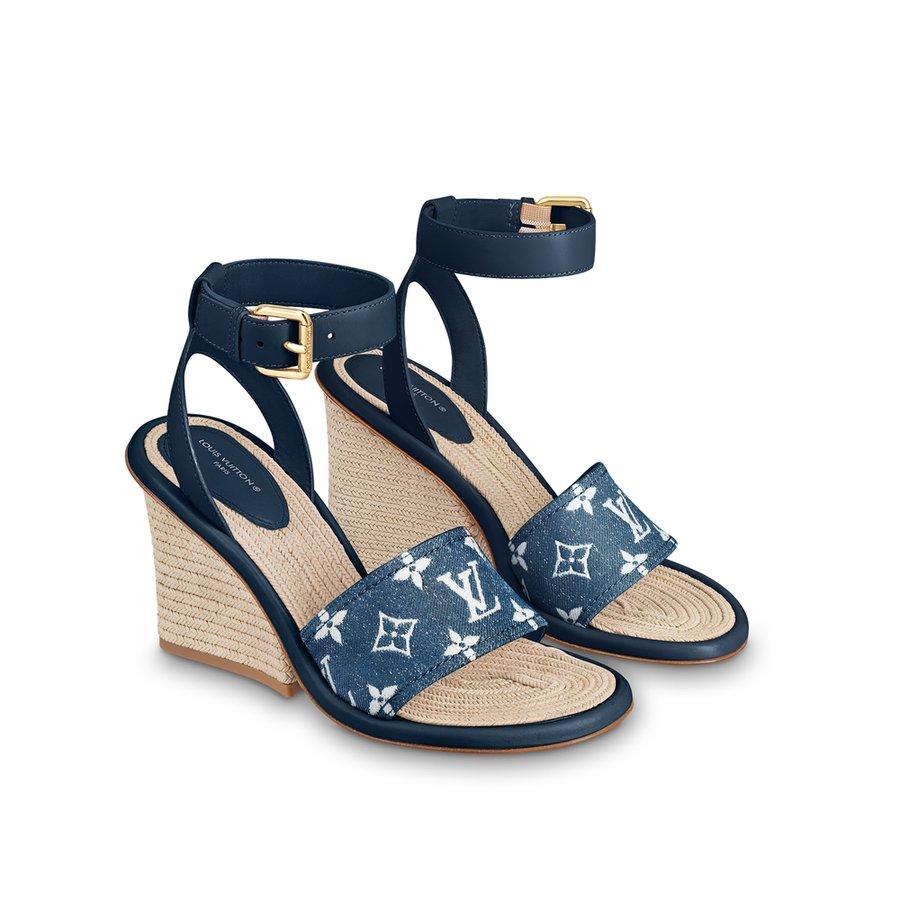 ルイヴィトン LOUIS VUITTON サンダル マリーヌ モノグラム デニム
