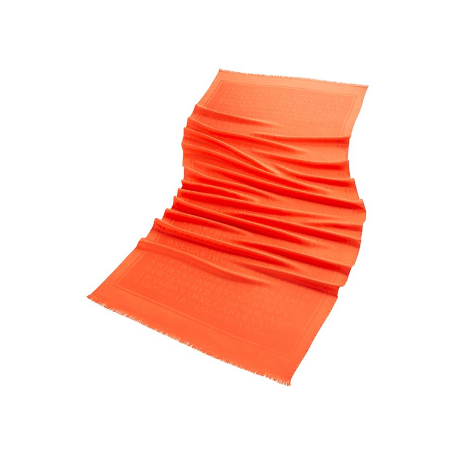 最新人気 ブルガリ Bvlgari ストール オレンジ ロゴ シルク 超目玉 Www Yalaphone Com