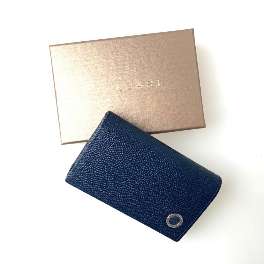 上等 CHANELISTブルガリ BVLGARI キーケース キーホルダー デニムサファイア ネイビー ブルー レザー シルバー  regio-food.pl