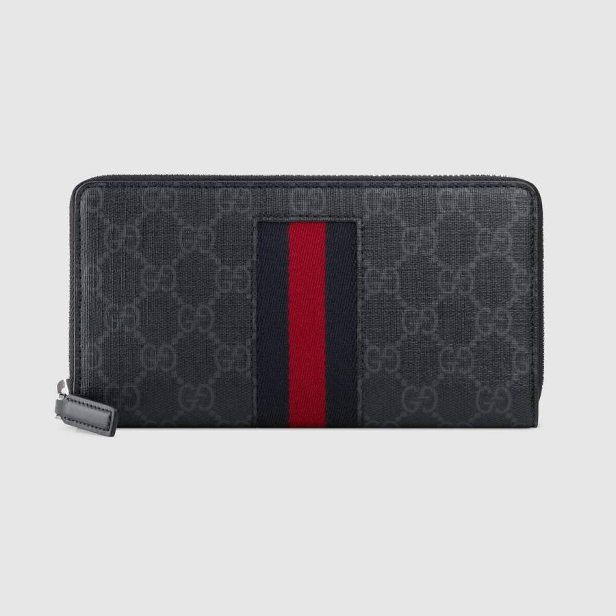 グッチ GUCCI 財布 長財布 ラウンドファスナー ブラック グレー GG