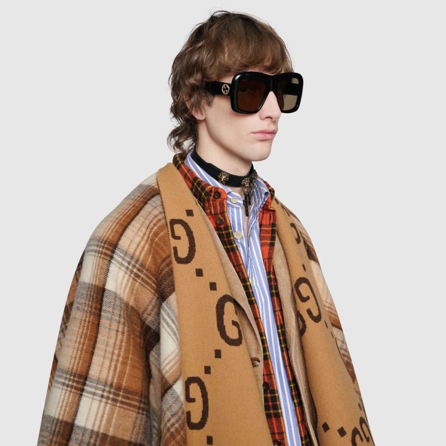 グッチ GUCCI ショール ポンチョ ブラウン レディースファッション GG ブライダル小物 タータン チェック ウール ウール リバーシブル 5531184G2009764GUCCI5531184G2009764 グッチ GUCCI ショール ポンチョ ブラウン レディースファッション GG ブライダル小物 タータン チェック ウール ウール リバーシブル 5531184G2009764GUCCI5531184G2009764