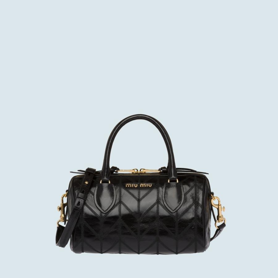 大特価アウトレット ミュウミュウ Miu Miu バッグ バック トートバッグ ショルダーバッグ ブラック ゴールド パッチワーク レザー 21新作モデル Gestion Etechnologies Shop