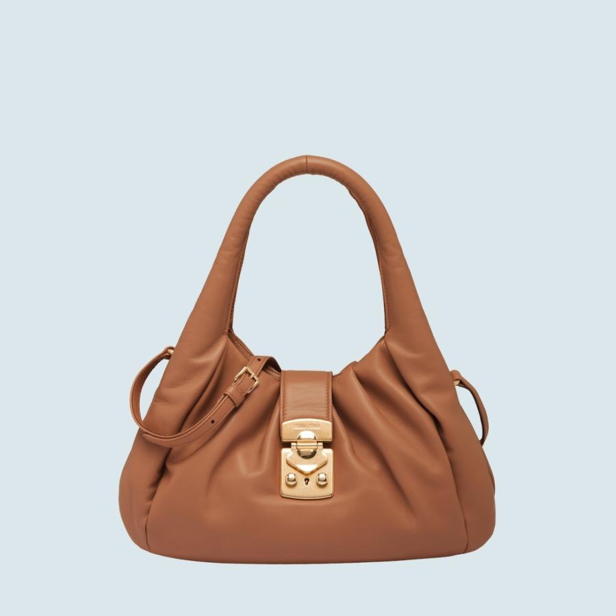 新作 ミュウミュウ Miu Miu バッグ バック トートバッグ ショルダーバッグ コニャック ブラウン ゴールド レザー メール便送料無料 Skylanceronline Com