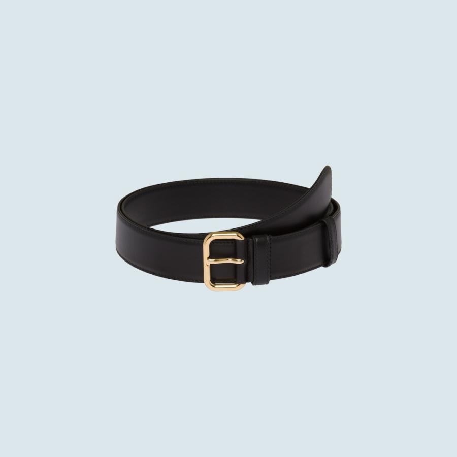 ミュウミュウ MIU MIU ベルト ブラック ゴールド レザー