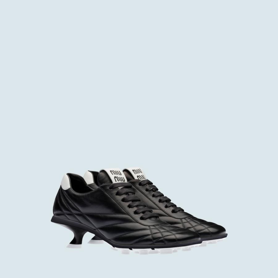 ミュウミュウ MIU MIU スニーカー シューズ 靴 ブラック ラムスキン