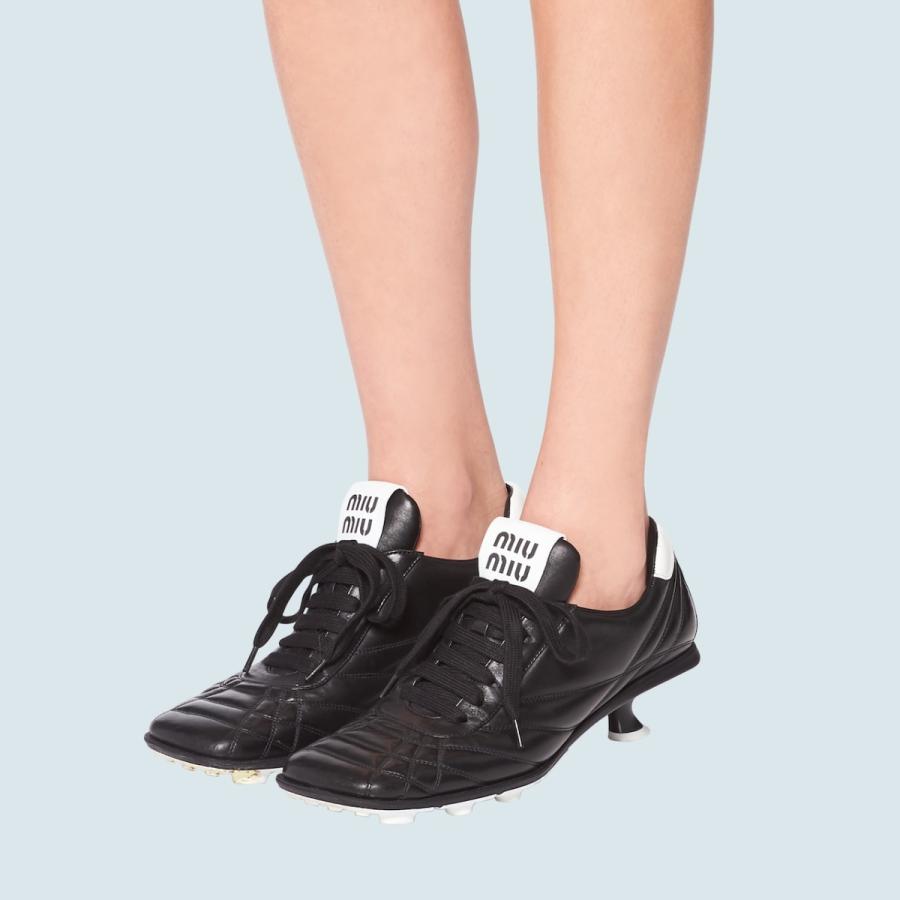 ミュウミュウ MIU MIU スニーカー シューズ 靴 ブラック ラムスキン